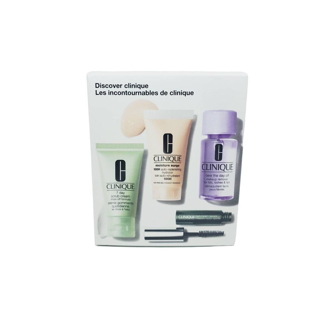 Clinique Discover Set 7 Day Scrub Moisture Surge Mascara Makeup Remover